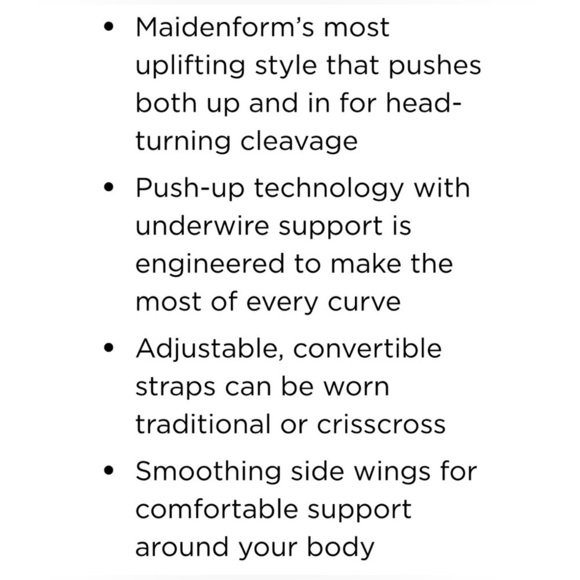 MAIDENFORM LOVE THE LIFT PUSH UP & IN UNDERWIRE BRA BLACK & NUDE 34D - Picture 7 of 9